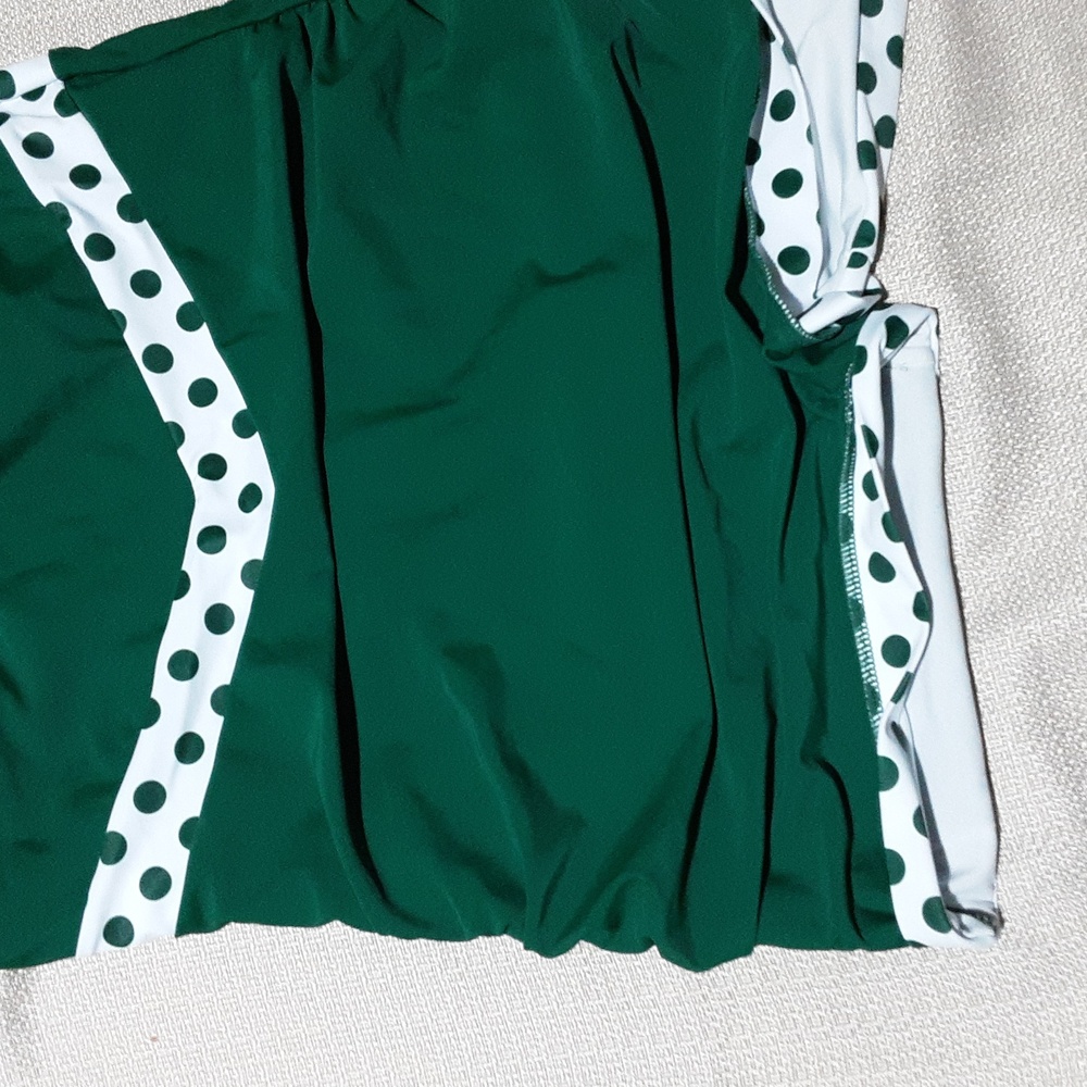 RETRO STAGE Elegant Green Polka Dot One-Piece Swimsuit Size XL. - Picture 6 of 8